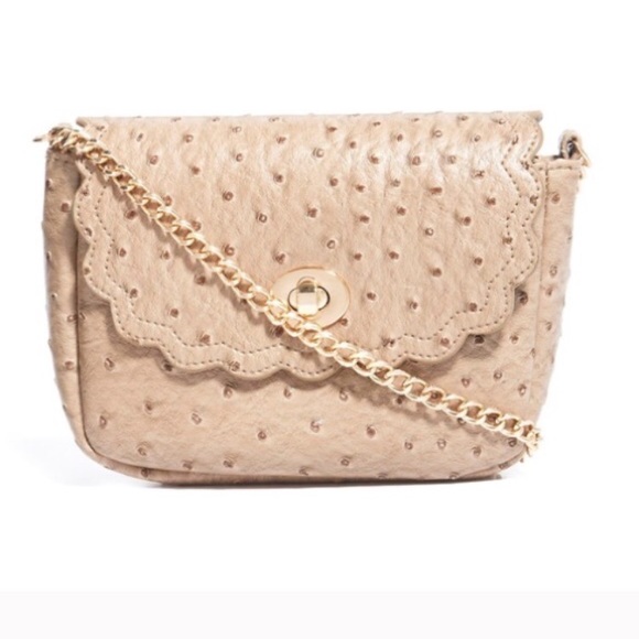 ASOS Handbags - ASOS Vegan Ostrich Skin Nude Crossbody Bag